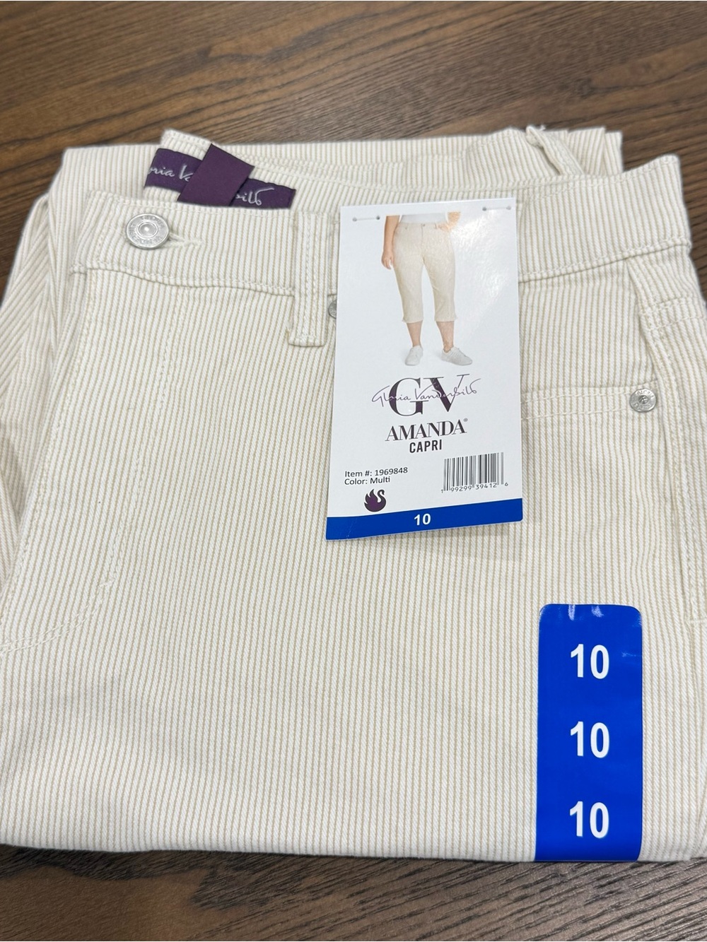 Gloria Vanderbilt Women's Amanda High Waisted 5 Pocket Capri Pant, Multi, 10